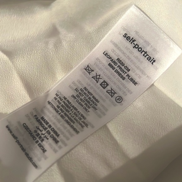 SELF PORTRAIT Leopard-print Plissé-chiffon Mini Dress In White | Black Sz 2 - Picture 7 of 10